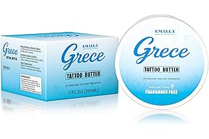 Emalla Grece Tattoo Butter Balm, 7oz Professional Tattoo Aftercare Healing Cream for Color Lock New Tattoos Fast-Absorbing Na