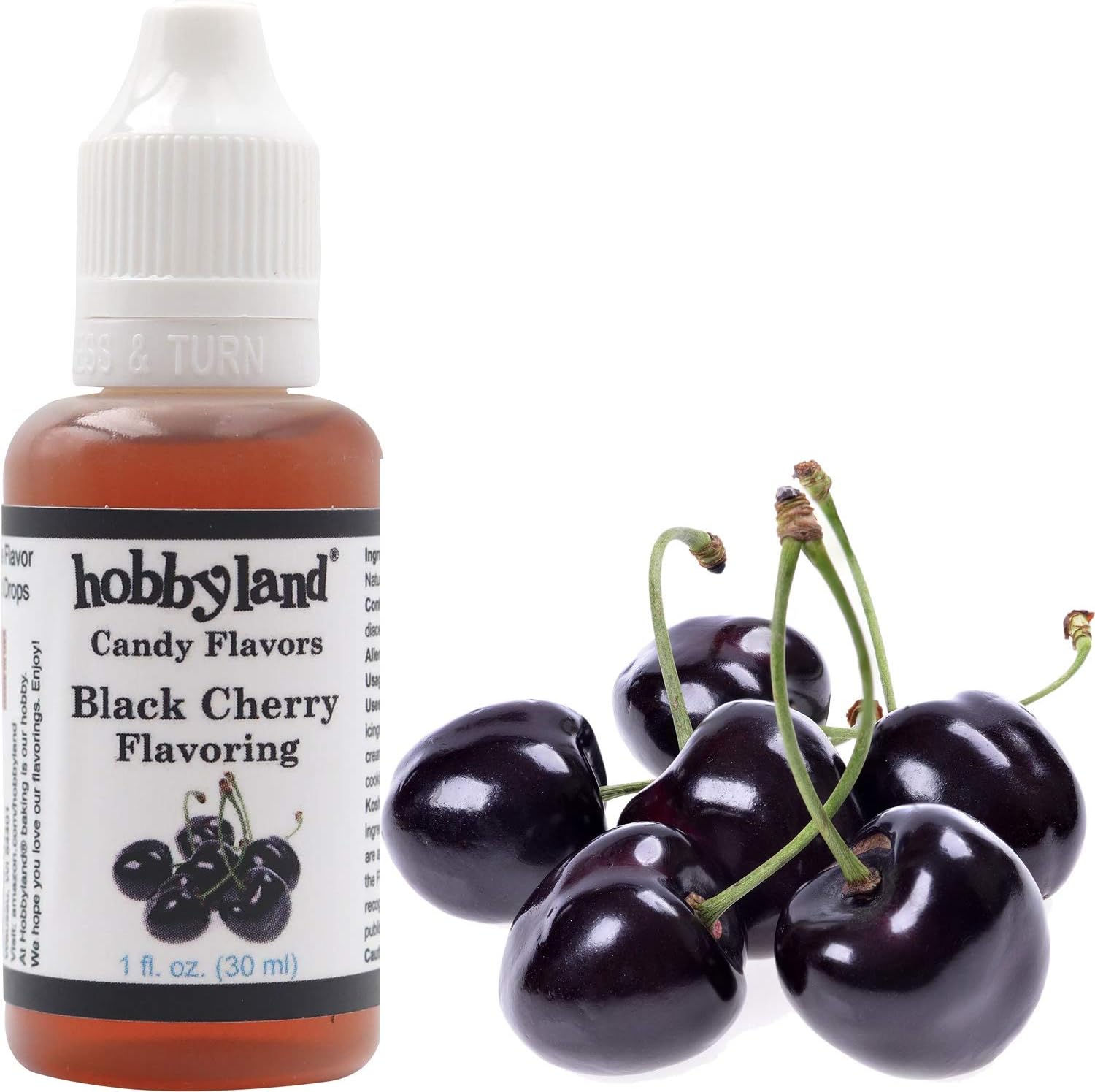 Hobbyland Candy Flavors (Black Cherry Flavoring, 1 Fl Oz), Black Cherry