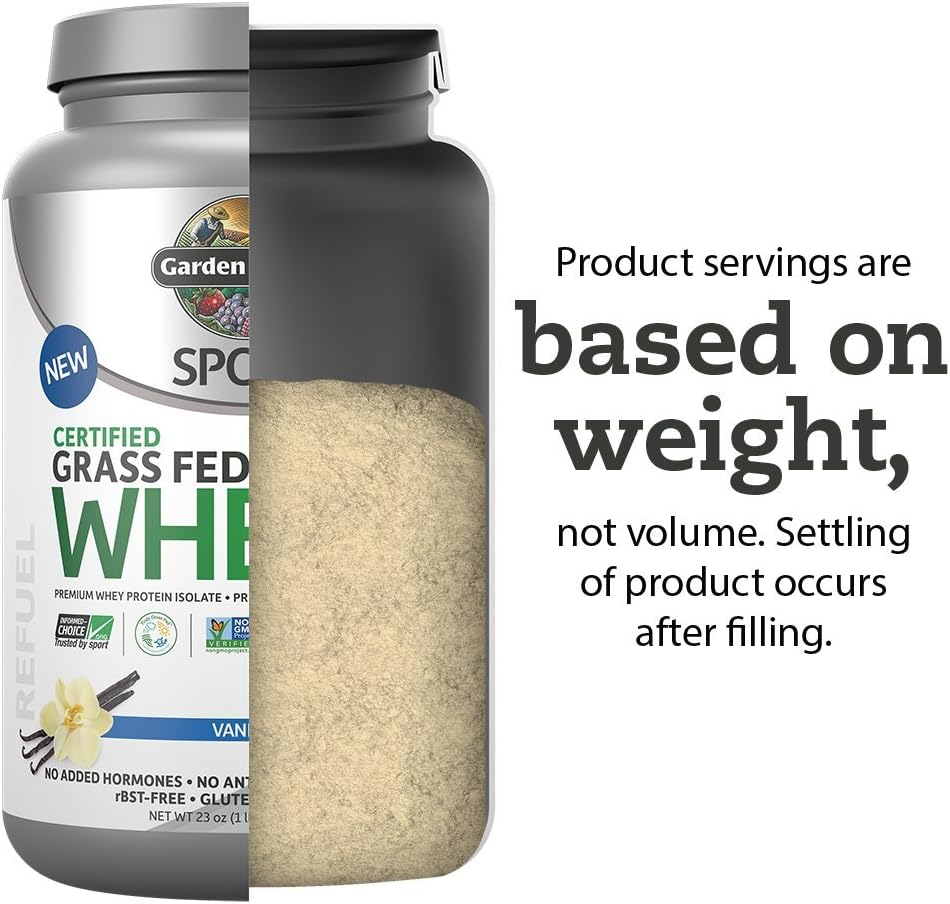 Garden of Life Sport Certified Grass Fed Clean Whey Protein Isolate, Vanilla, 22.57 Ounce: Health & Personal Care