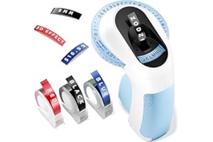 Zodzi Embossing Label Maker,Vintage Embossed Label Maker Machine with Tapes,Manual Retro Labeler,Old School Embosser with 3D Tapes for Home Office Kids DIY Craft Scrapbook Supplies Junk Journal Kits