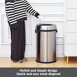 Takywep 17 Gallon/65 Liter Round Open Top Trash