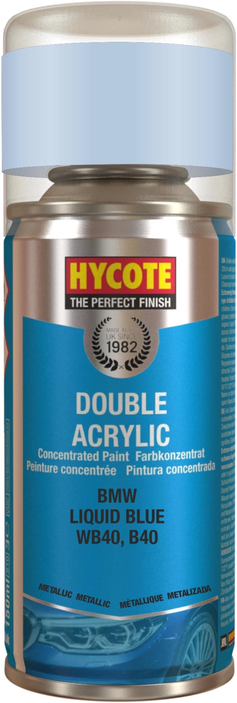 Hycote Double Acrylic Spray Paint for BMW Liquid Blue 150ml Car Touch Up
