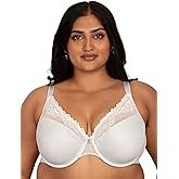 Curvy Couture Womens Sheer Whisper Plunge T-Shirt Underwire Bra
