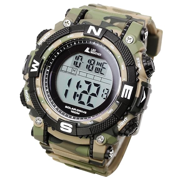 Lad Weather] Reloj digital con potente batería solar ...