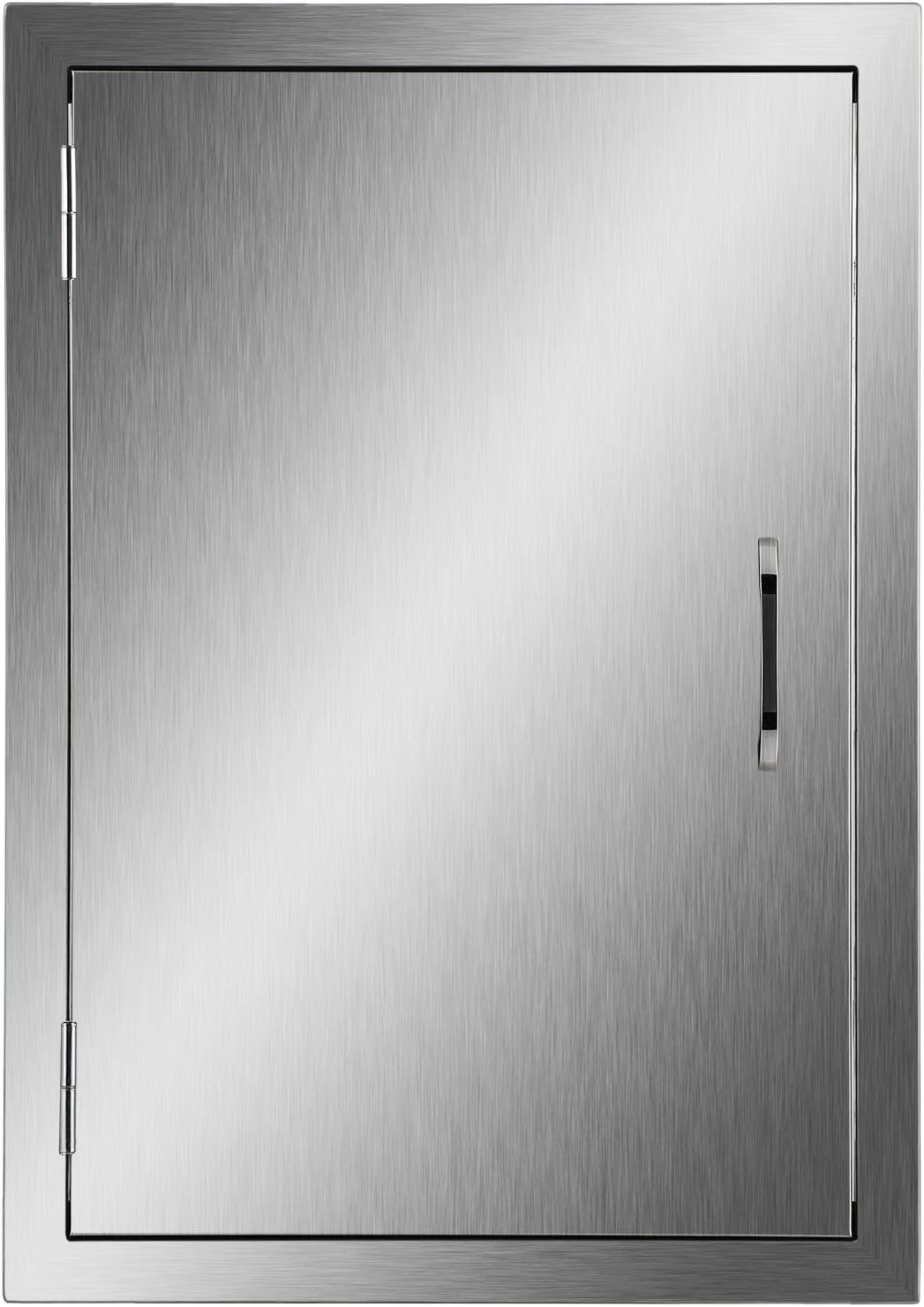 Amazon Com Co Z Outdoor Kitchen Doors Weatherproof 304 Stainless Steel Built In Single Access Doors For Outside Kitchen Commercial Grilling Grill Bbq Island Barbeque Station Storage Cabinet 17 X 24 Home Improvement