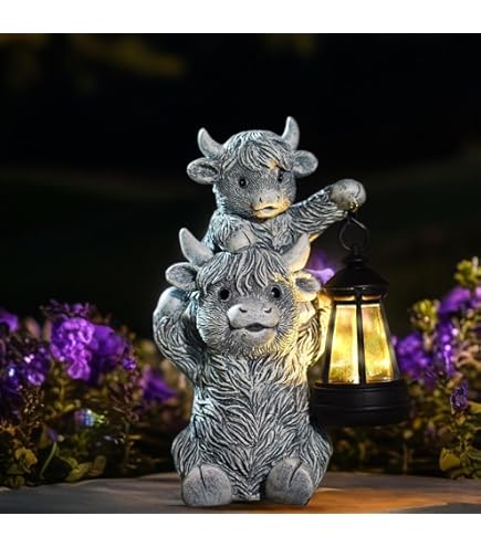 Amazon.com: Tiejiajiang Solar Highland Cow Garden Decor - Resin