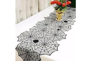 Halloween Spider Tablecloth - Spooky Decor for Halloween Party, Dinner, Home, Kitchen, Outdoor Gathering, Indoor Decoration -