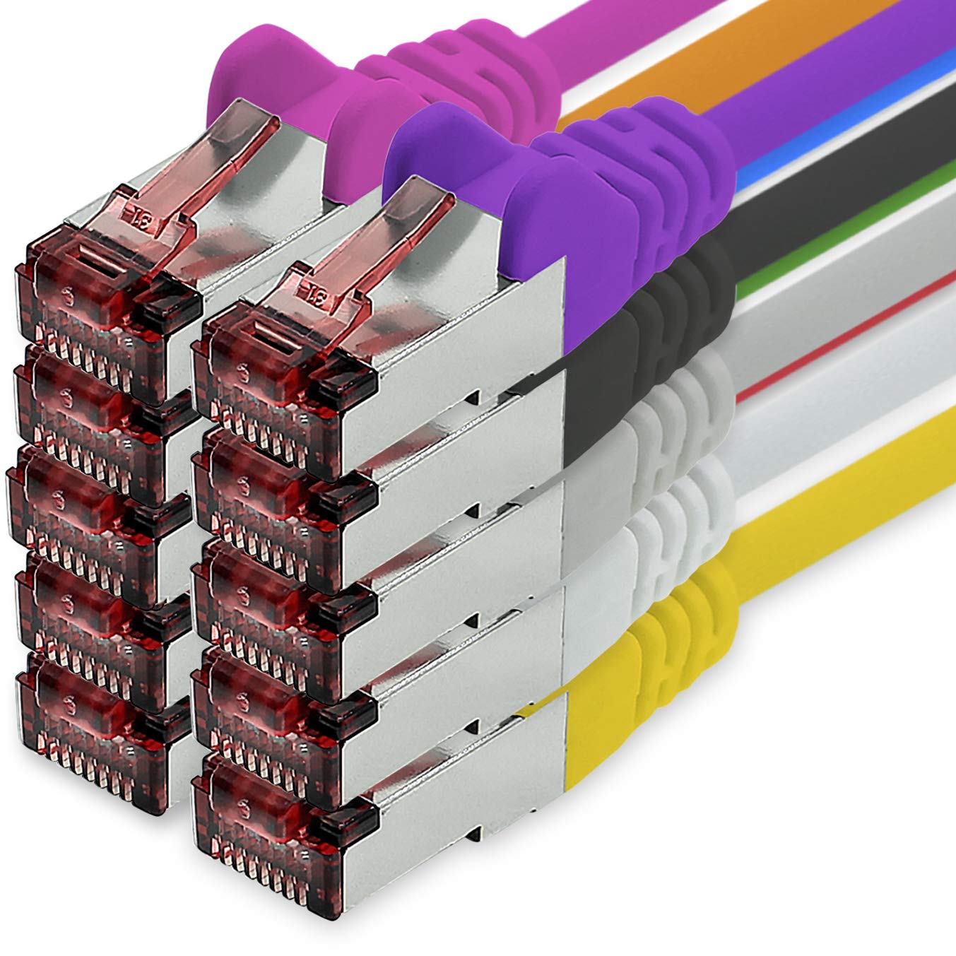 freiwerk Network cable Cat.6 3.0 m 10 colors Ethernet cable Lankabel Cat6 Lan network cable Sftp Pimf patch cable 1000 Mbit s