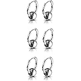 Set of 3 Pairs of 20GA 316L Stainless Steel Faux Captive Bead Hinged Hoop Earrings