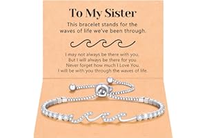 BxkSky The Waves of Life Bracelets for Women, Birthday Christmas Gifts for Bestie Daughter Sister Friend