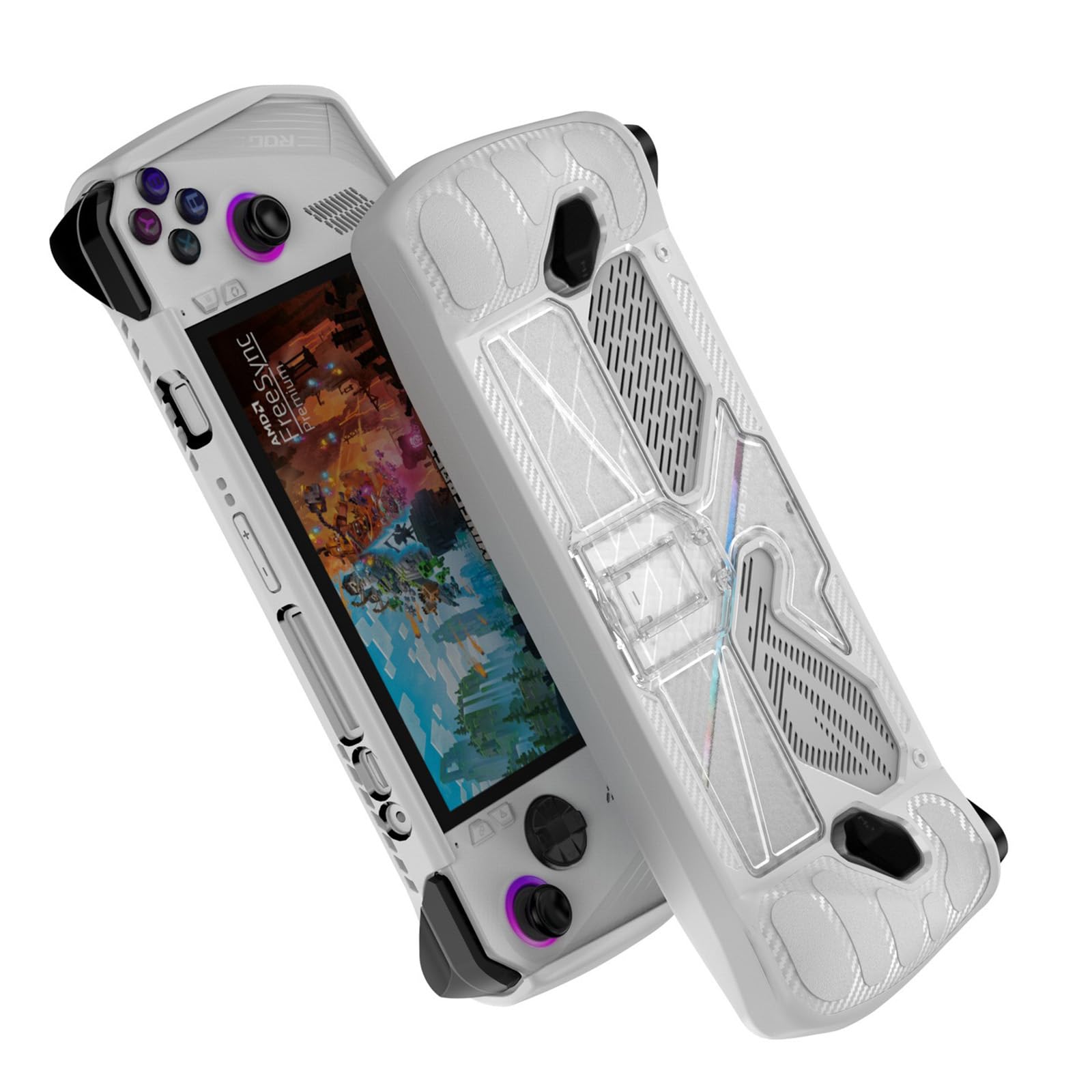 LICHIFIT TPU+PC Protective Case Cover with Foldable Stand for ASUS Rog Ally Handheld Game Console Shell Skin with Back Support Bracket Accessories