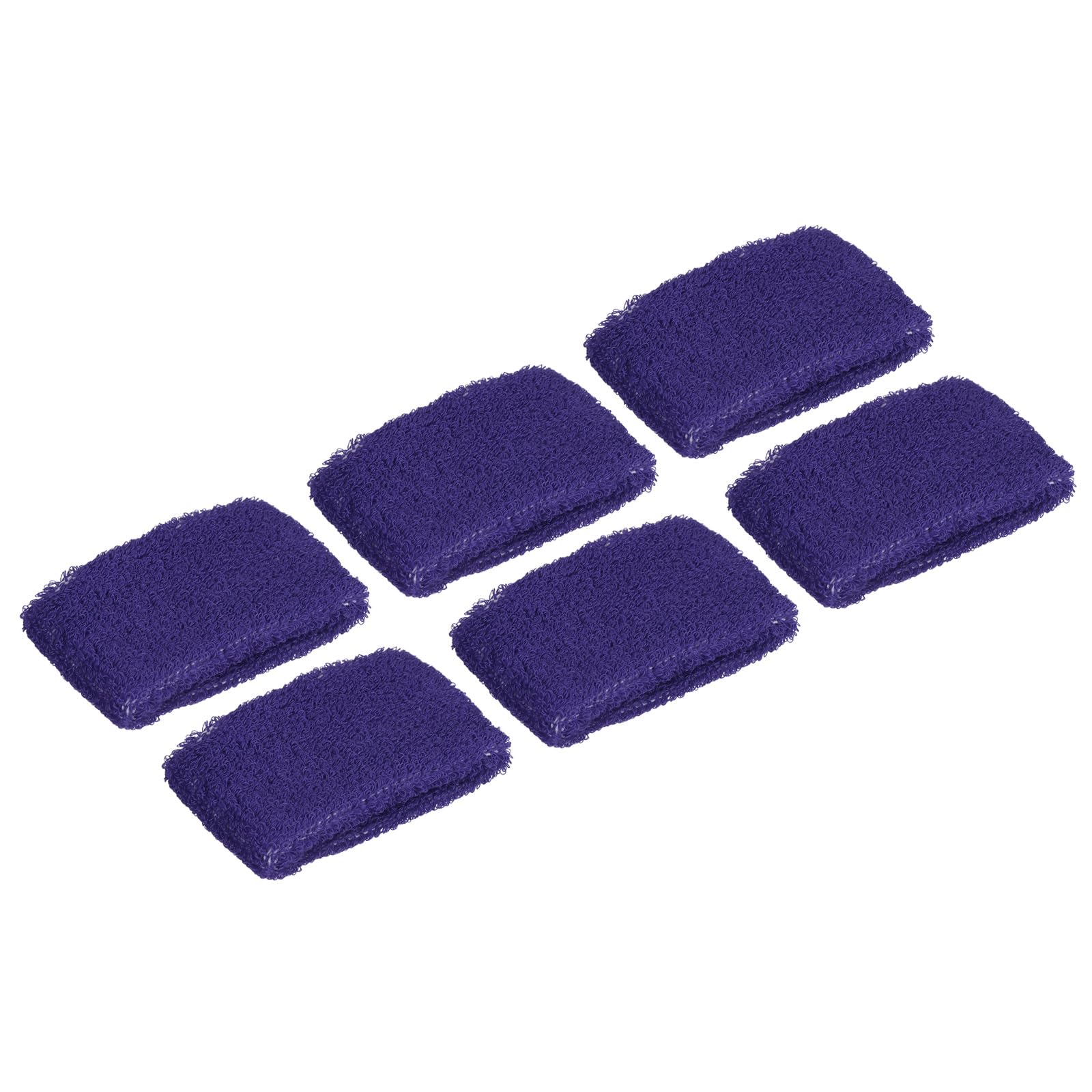 PATIKIL Sports Wristbands 8x5cm, 6 Pack Cotton Terry Cloth Absorbent Sweatbands for Tennis Basketball Working Out Athletic Running, Dark Purple