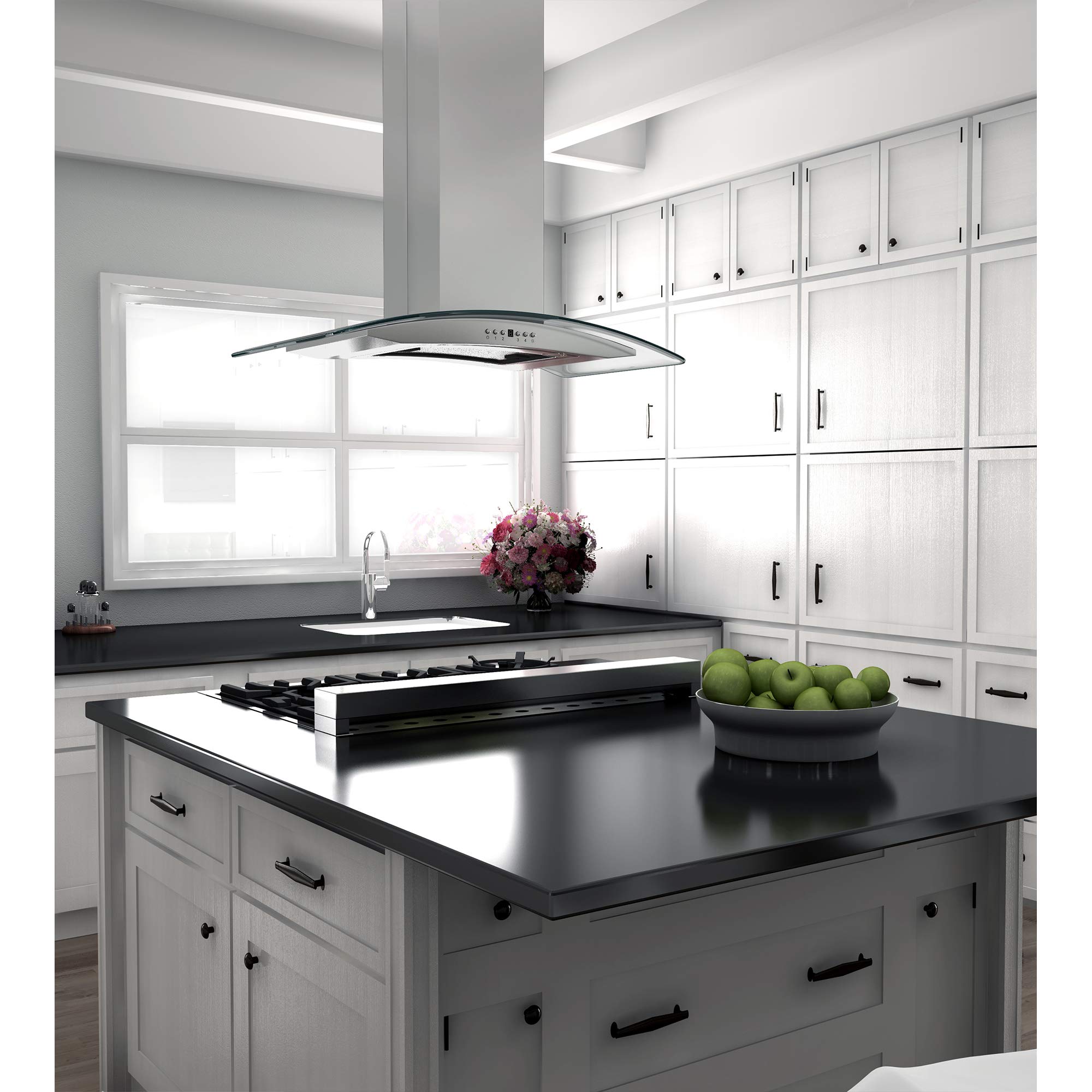 ZLINE 30" Convertible Vent Island Mount Range Hood In Stainless Steel