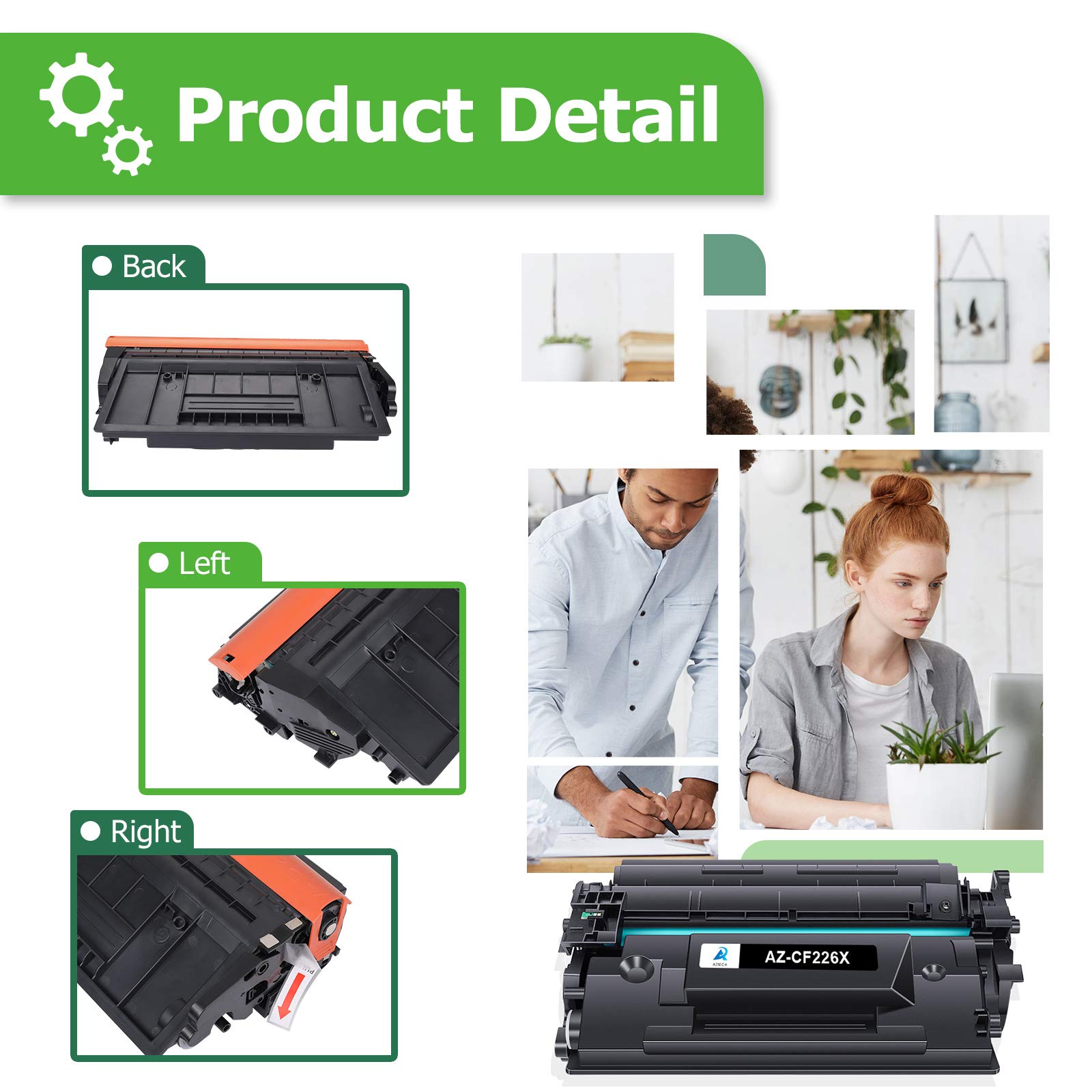 Aztech Compatible Toner Cartridge Replacement for HP 26X CF226X 26A CF226A Laserjet Pro M402n M402dw M402dn Laserjet Pro MFP M426fdw M426fdn M426dw (Black, 4-Pack)