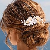 CASDRE Starfish Wedding Hair Comb Silver Seashell Bridal Hair Accessories Pearl Hair Pieces for Women and Brides (Silver)