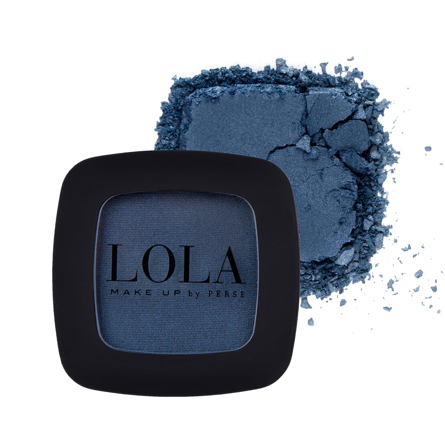 Lola Make-Up Mono Eyeshadow, Dark Blue, Satin, Rich Intense Pigmentation, High Coverage, Use Wet & Dry, All Skin Tone, Mineral Oil Free, Vegan & Cruelty Free, No. 007