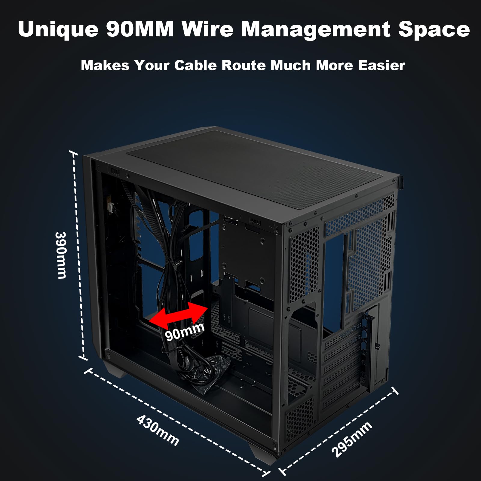 PC Gaming Case with 9pcs ARGB Fans,ATX Mid-Tower Control Remote,Gaming ATX Case 360mm Radiator Support,PC Case Tempered Glass Front/Side Panel,Mid Tower Computer Case High-Airflow Black