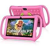 PRITOM Kids Tablets 7 inch, 32 GB, Toddler Tablet with Un-Zipped Case, WiFi, Dual Camera, Education, Games, Kids Software Pre-Installed, Parental Control, Pink