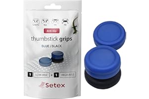 Setex Gecko Grip, 1 High Rise + 1 Low Rise Thumbstick Grip Covers, for PlayStation PS5, PS4, Xbox One, Steam Deck, Anti-Slip 