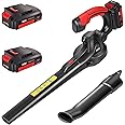 MZK Cordless Leaf Blower,20V Battery Powered Leaf Blower for Lawn Care, Electric Lightweight Mini Leaf Blower(2 * 2Ah Battery & Charger Included)