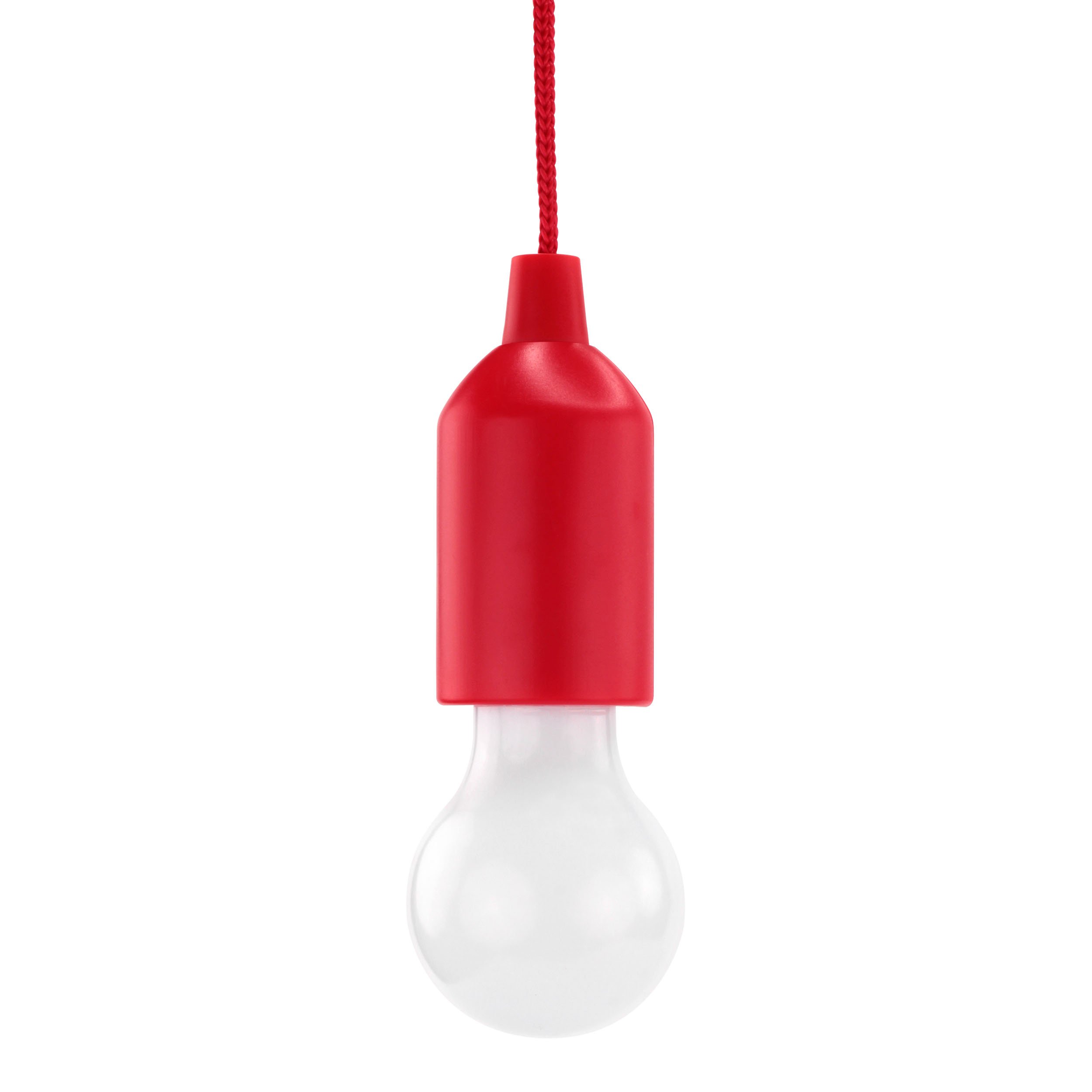 HYCELL Pull Chain Light, Red Acrylic LAMP with Pull Switch, AAA Batteries, 16 x 5.5 x 5.5 cm, E27 1watts