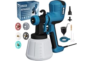 ELPIDIO Paint Sprayer, 700W HVLP Electric Spray Paint Gun, with Cleaning & Blowing Joints 4 Copper Nozzles and 3 Patterns Paint Sprayers for Home Furniture, Walls, Cabinets, Fence, Door etc. EP62.