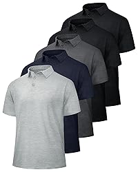 BOOJO 5 Pack Polo Shirts for Men - Quick Dry