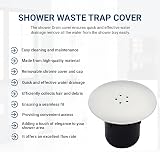 Rubigo Shower Drain Cover 90mm 115mm Chrome with Hair Catcher White Base view 6