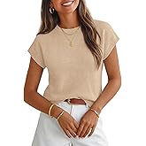 MEROKEETY Women's Summer Short Sleeve Sweater Vest Flower Knit Loose Pullover Tank Tops 2026 Trendy Spring Cute Clothing