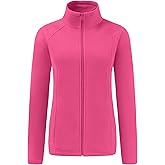Fabugi Women's Fleece Lightweight Jacket Full Zip Fall Warm Zipper Pocket Jacket for Women