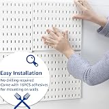 WOPPLXY Pegboard Combination Kit 4x 30x30cm White Wall Organiser 22 Accessories view 4