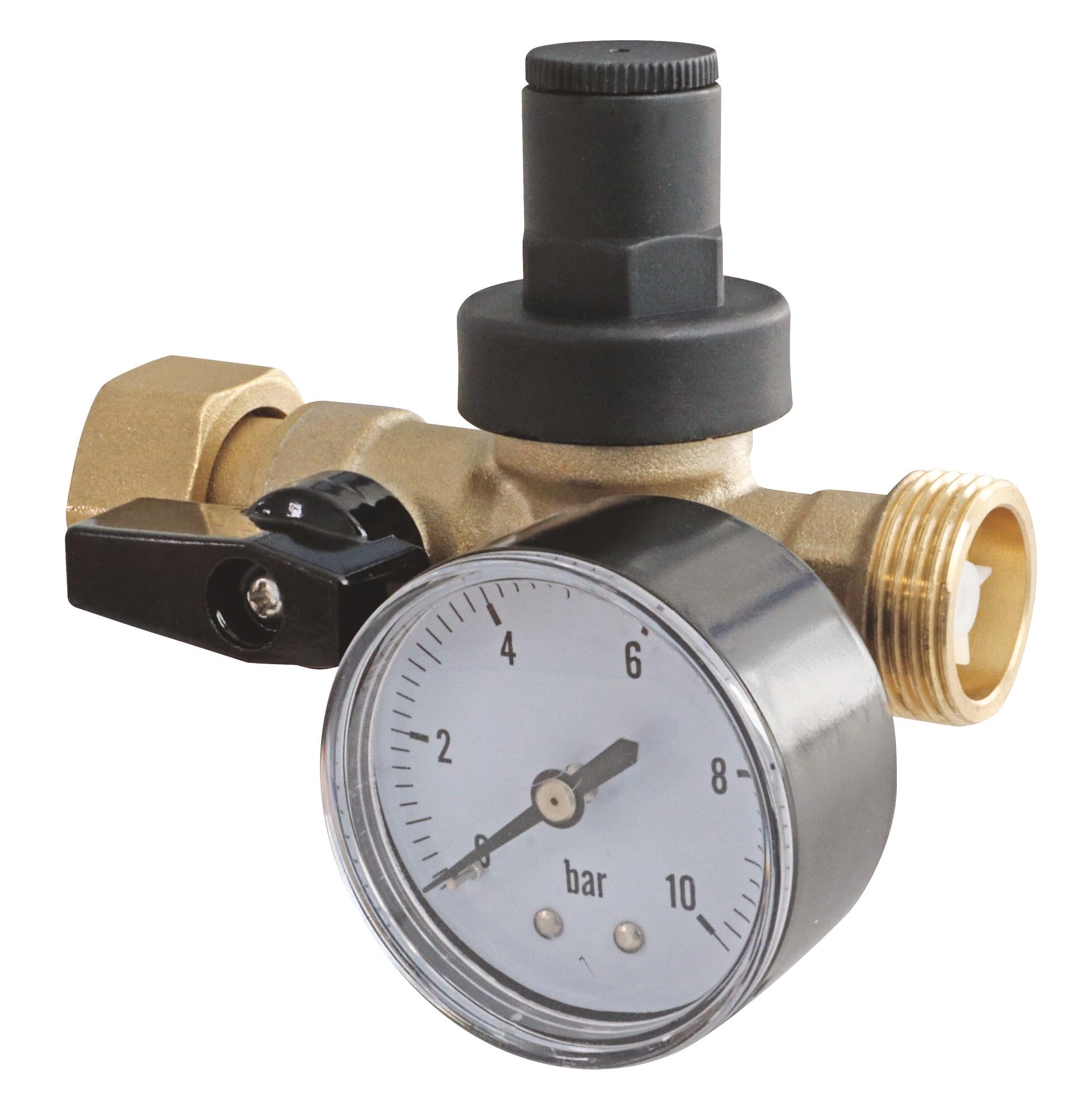 SOMATHERM for You-Reducer Block 3-in-1 with 1 Piston Reducer + 1 NF Check Valve + 1 Turn-Nut-Male 20/27 + 1 Manometer 719720, Grey