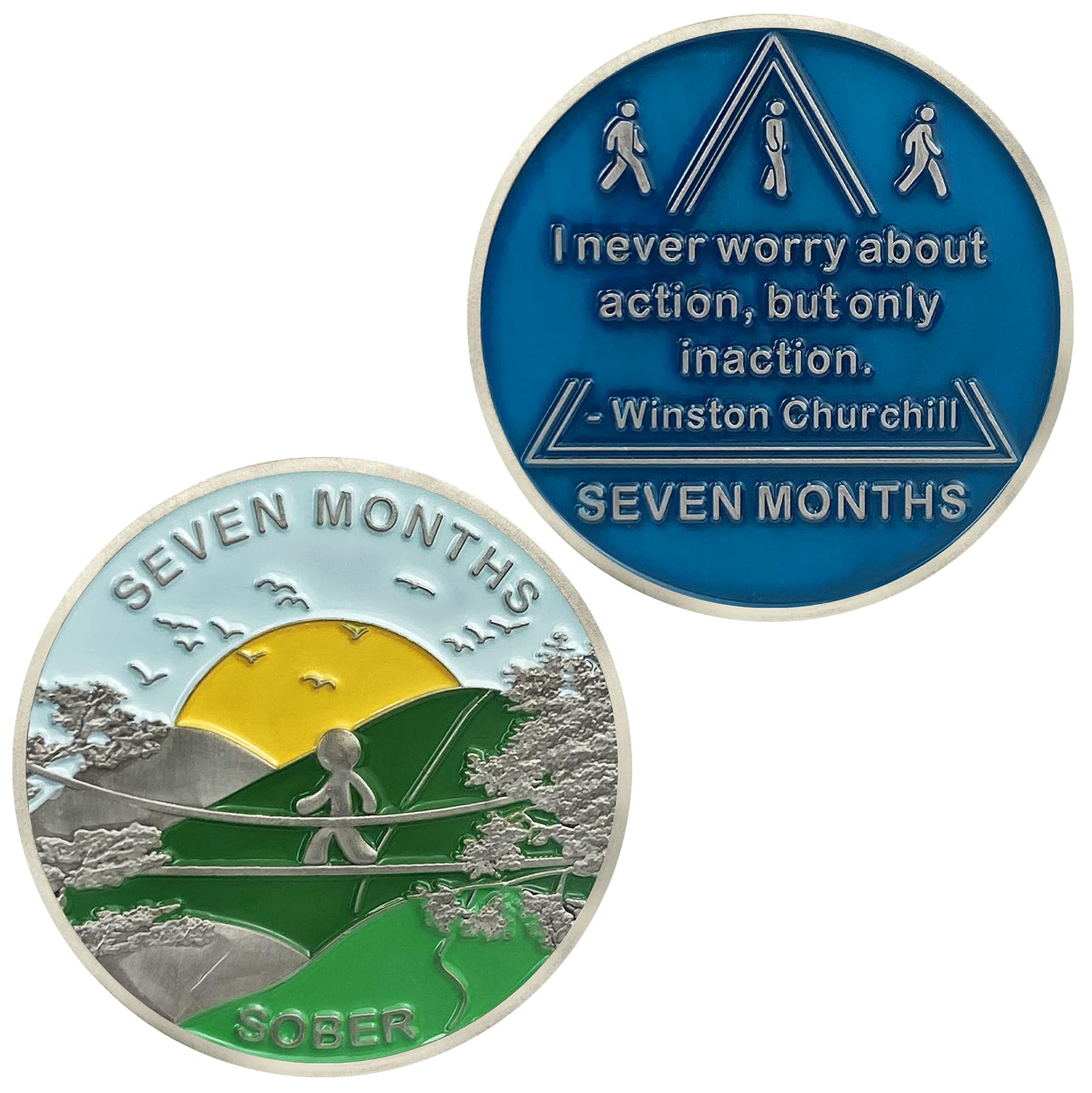 7 Month Sobriety Coin AA Chips and Medallions,Sobriety Recovery Chip Sober Token | Sobriety Gifts for Men Women Celebrating Alcoholics Anonymous Recovery