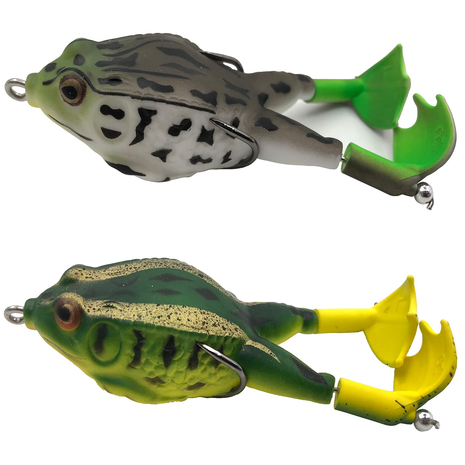 2 Pieces Frog Bait, Silicone Frog Fishing Lure, Double Propeller Frog Soft Bait, for Fishing Tackle Fishing Enthusiasts