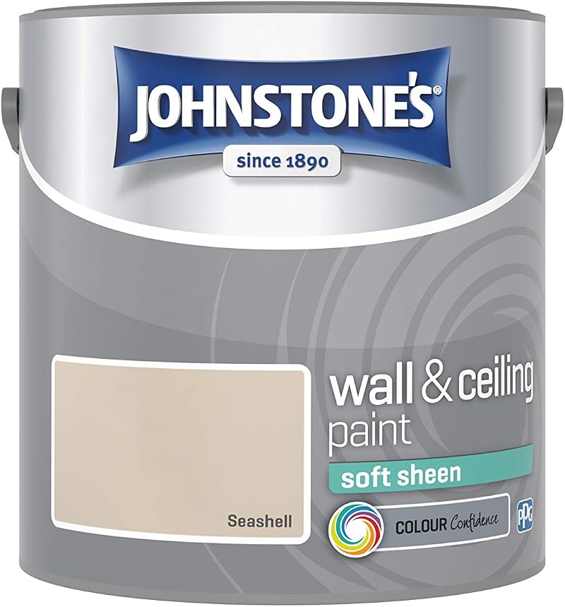 Johnstone's Wall Ceiling Soft Sheen Emulsion Paint Seashell 2.5L Easy Apply