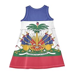 Aflyko Spring Dress for Girl Haiti Flag Kiddo Tank