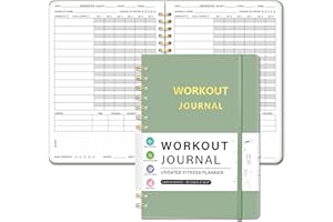 VCOOHM Workout Journal Fitness Planner for Men & Women - Undated Workout Log Book, Workout Tracker, Gym Exercise Calendar Notebook, 6.3"X8.4", Green