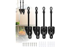 IVYSUN Universal Sun Shade Replacement Parts Bungee Tie Downs,Weather Resistance,Compatible with Coolaroo Exterior Roller Shade,Outdoor Blinds,(Black,2 Set)