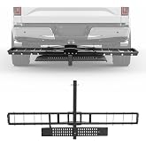 ECOTRIC 500LB Hitch Mount Motorcycle Carrier Transportation Racks Hitch | Mount Rack Dirt Bike Hitch Truck Heavy Duty Steel Powder Coated Black w/Loading Ramp Tilt Stability Locking Device