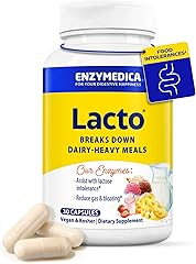 Enzymedica Lacto, Advanced Lactase Pills for Dairy Support, Helps Break Down Lactose, Casein & Fat, Dairy Relief Pills, Vegan