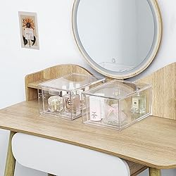 Yieach 2 Pack Stackable Makeup Organizer Storage