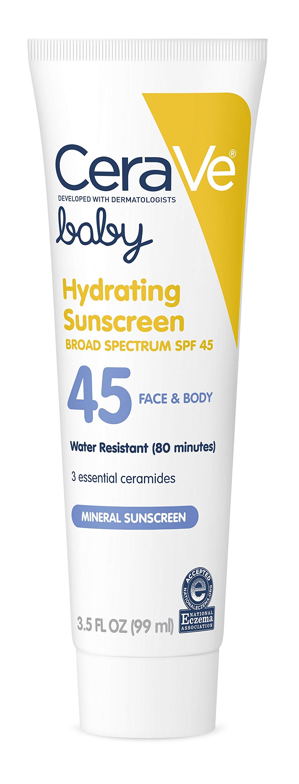 CeraVe Mineral Baby Sunscreen SPF 45 3.5 Ounce Baby Lotion Sunblock
