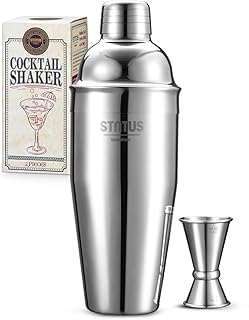 Cocktail Shaker, STNTUS Cocktail Set, 750ml Cocktailshaker, Cocktail Shaker Set, Bar Zubehör, Cocktail Mixer mit Jigger, Coktails Shaker Set Edelstahl, Cocktailset, Cocktail Geschenkset, 2 Stück