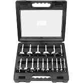 BAIDETS Forstner Bit Set 16Pcs - Forstner Bit Wood Drilling, Forstner Drill Bit with Center Positioning