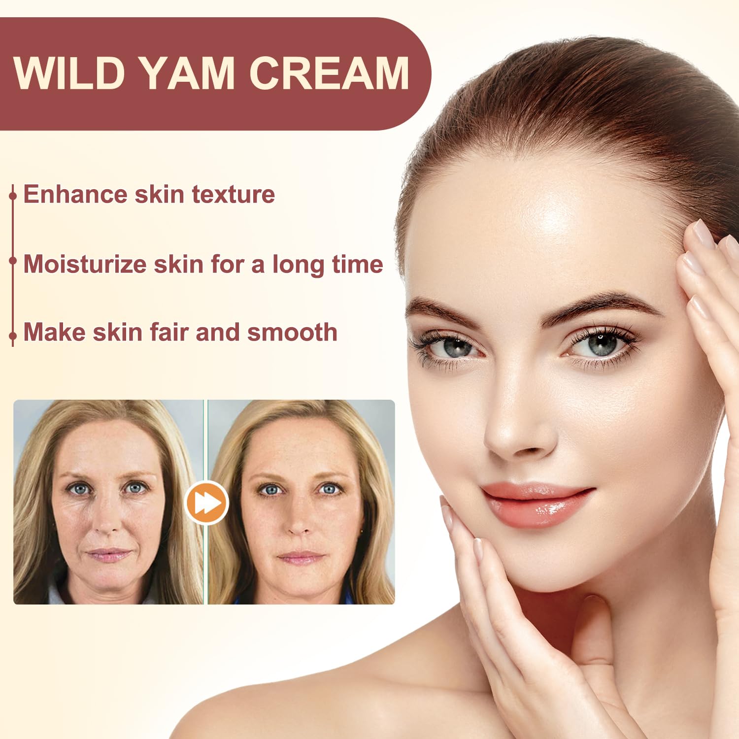 2Pcs Wild Yam Cream, Wild Yam Cream Organic for Women, Wild Yam Moisturizing Cream, Women's Organic Wild Yam Root Cream for All Skin Types