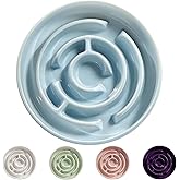 Ceramic Slow Feeder Dog Bowl,1.5 Cups Pet Slow Feeder for Small and Medium Breed,Puzzle Dog Food Dish,Anti-Gulping,Stop Bloat,Preventing Choking(Blue)