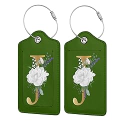 2 PCS Flower Lette J Luggage Tag for Suitcases