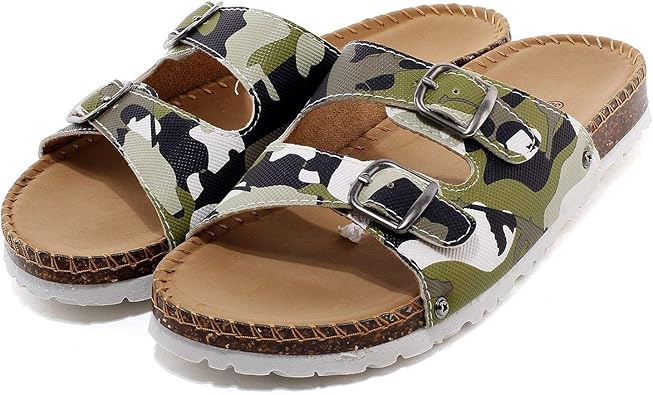 Amazon Co Jp フェリシア フェリーチェ コンフォートサンダル ダブルベルト サンダル レディース Ab 48 カーキカモフラージュ迷彩柄 24 5cm シューズ バッグ