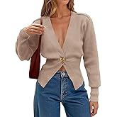 Cicy Bell Womens V Neck Knitted Cardigans Long Sleeve Button Down Sweaters Fall Casual Coats Outerwear