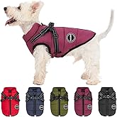 V.PET.B.R Dog Winter Coat,Warm Jacket Paded Fleece Pet Vest with Built in Harness,Windproof Reflective Cozy Adjustable Snow Pet Coat Clothes with Zipper for Small Medium Large Dogs